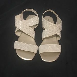 Gold wedge sandals